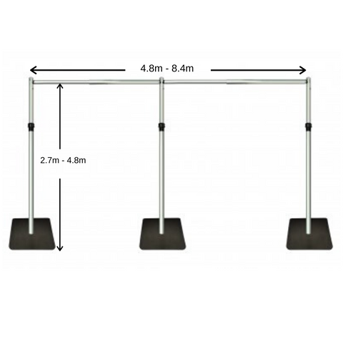 Adjustable Backdrop Frame Set (4.8m - 8.4m Width)