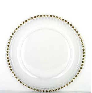 Gold Look Glass Charger Plate