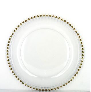Gold Look Glass Charger Plate